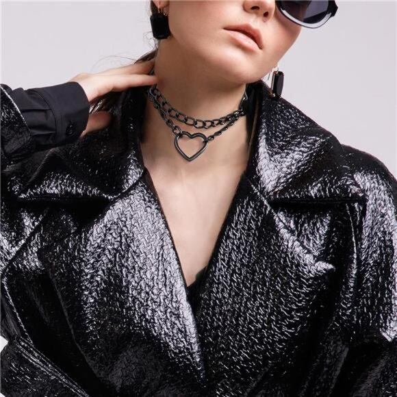 Versatile Choker Necklace & Leash Set | Gothic Punk Cosplay Jewelry - Picture 4 of 5